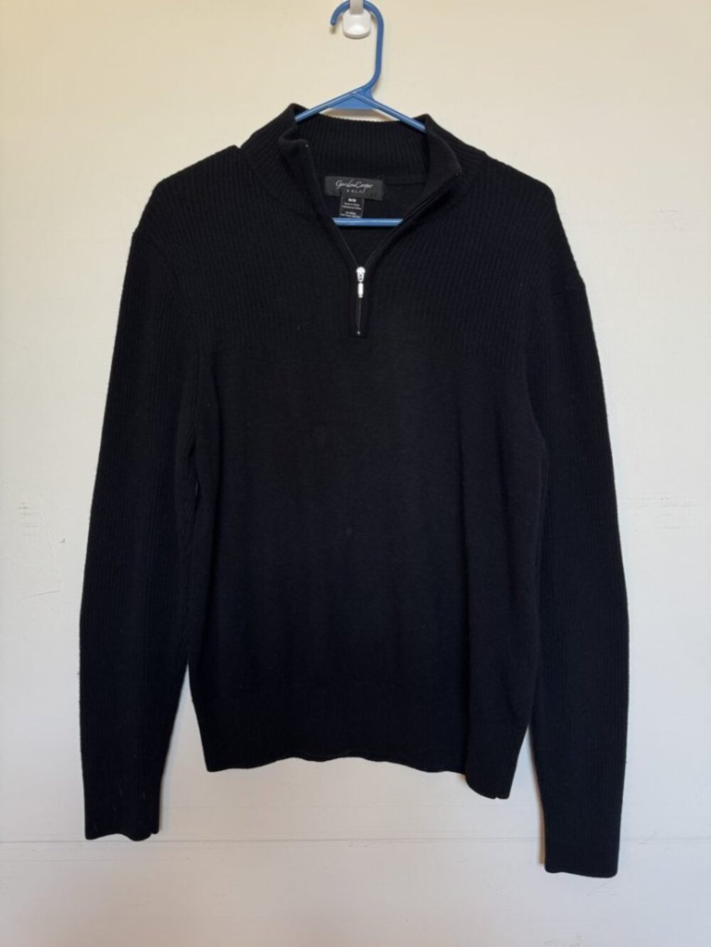 Gordon Cooper Golf Black Ribbed Quarter Zip Sweater Men's M